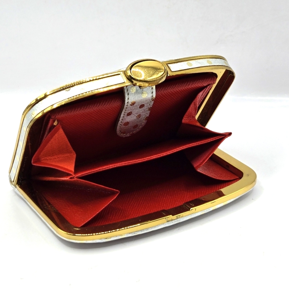 VINTAGE Rosenfeld W. Germany Polka Dot Calfskin Coin Purse Wallet DBP